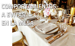 Icono comportamientos a evitar en la mesa Una elegante mesa preparada para comer