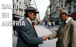 Icono saludos, presentaciones y comportamiento social en Austria El saludo más común entre los hombres, como en la mayoría de los países occidentales, es un breve apretón de manos