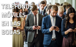 Icono los teléfonos móviles en las bodas. Mejor apagados o en silencio y guardados en el bolsillo Los novios pueden pedir a sus invitados que no usen los teléfonos móviles, salvo por necesidad urgente