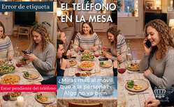 Si el teléfono está en la mesa puede que se convierta en el protagonista de la comida