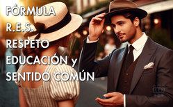 Icono fórmula del éxito para triunfar en sociedad: R.E.S. Respeto, educación y sentido común