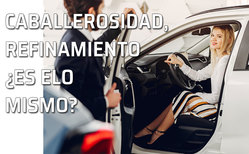 Icono la caballerosidad y el refinamiento, ¿es lo mismo? Un hombre tiene el gesto de cortesía de abrir la puerta de un automóvil a una mujer
