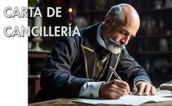 Icono carta de cancillería. Comunicar muerte del rey Alfonso XII Las cartas de cancillería son cartas redactadas de forma solemne