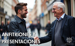 Icono los anfitriones deben presentar a sus invitados entre ellos Una de las principales funciones de los anfitriones es hacer bien las presentaciones