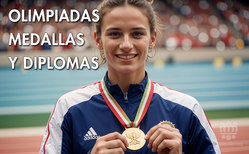 Icono Olimpiadas- Medallas y diplomas. Vencedores de las pruebas olímpicas. Las medallas serán entregadas durante los juegos Olímpicos por el Presidente del C.O.I.