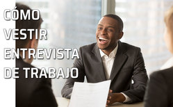 Icono vestuario entrevista de trabajo. Cómo ir vestidos Una hombre sonríe en una entrevista de trabajo
