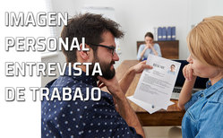 Icono imagen personal y entrevista de trabajo Una pareja de entrevistadores analiza el curriculum de una candidata a un puesto de trabajo