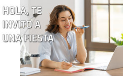 Icono invitar por teléfono. Las invitaciones telefónicas Una mujer hacer llamadas para invitar a una celebración