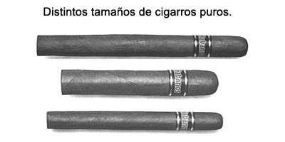 Puros. Tamaños de puros.