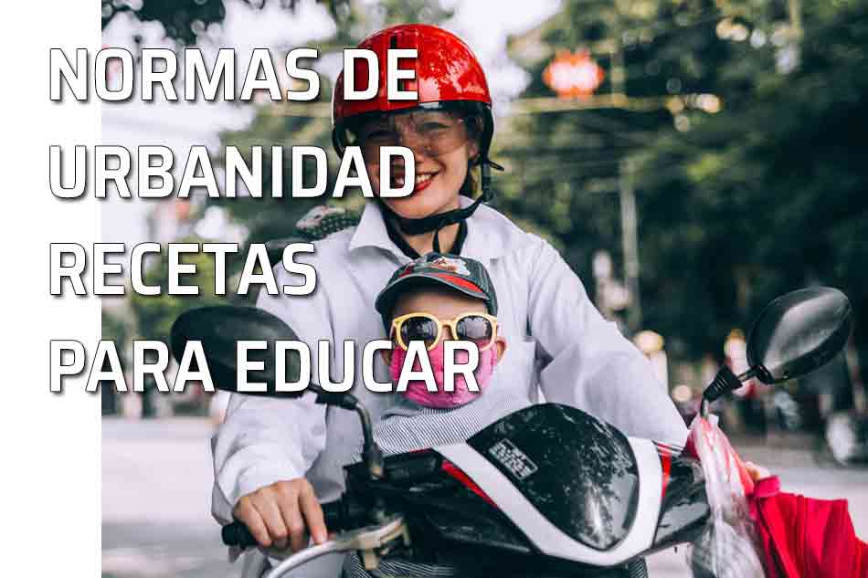 Recetas para educar. Sin educación no hay futuro, ni respeto ni buena convivencia. Madre con su hijo en una moto