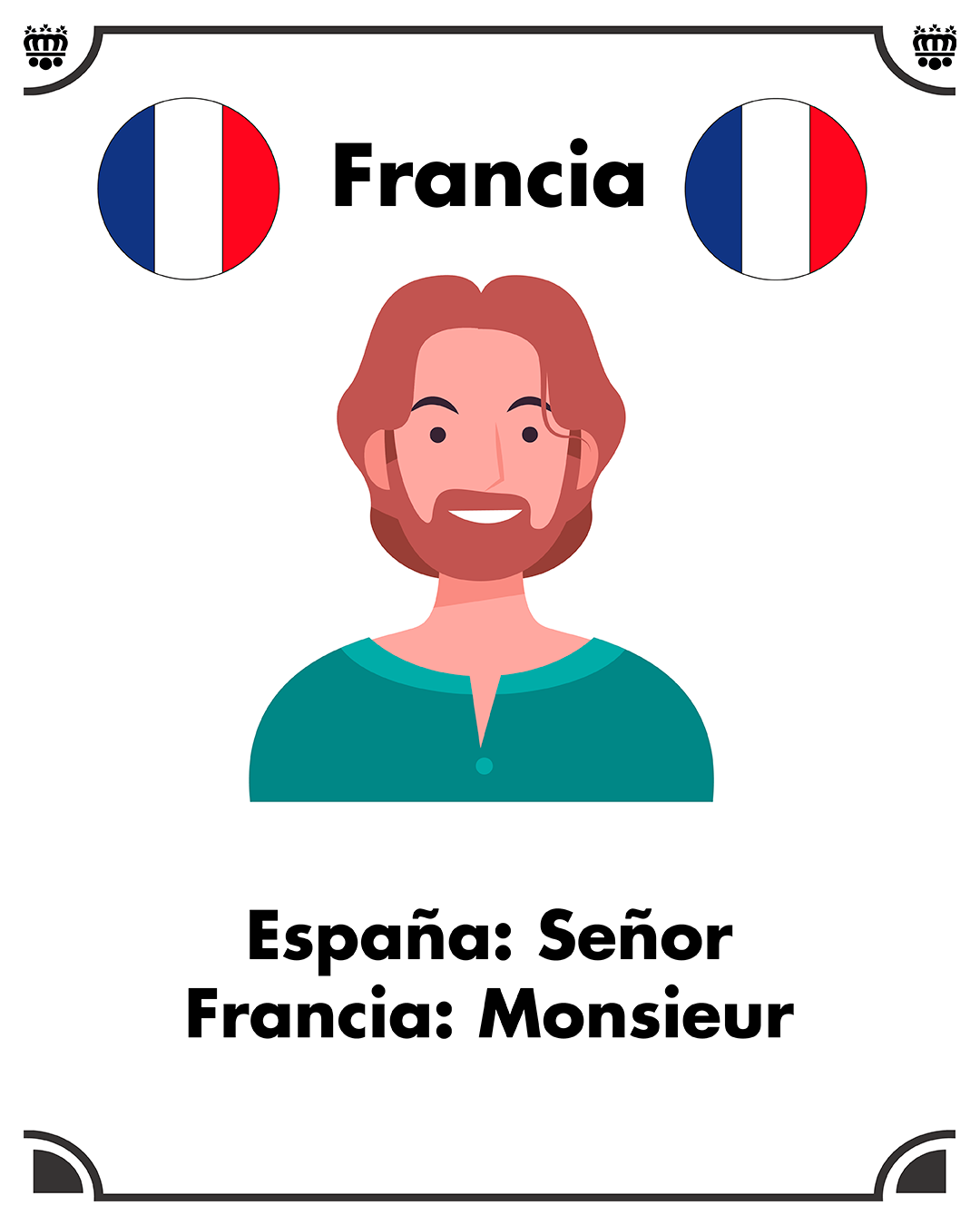Tratamiento cortesía Monsieur. Tratamiento de cortesía en Francia para los señores