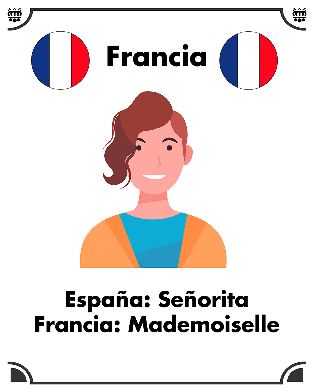 Tratamiento cortesía Mademoiselle. Tratamiento de cortesía en Francia para las señoritas