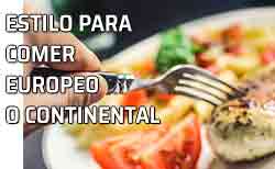 Icono estilo de comer Europeo Estilo de comer Europeo o Continental