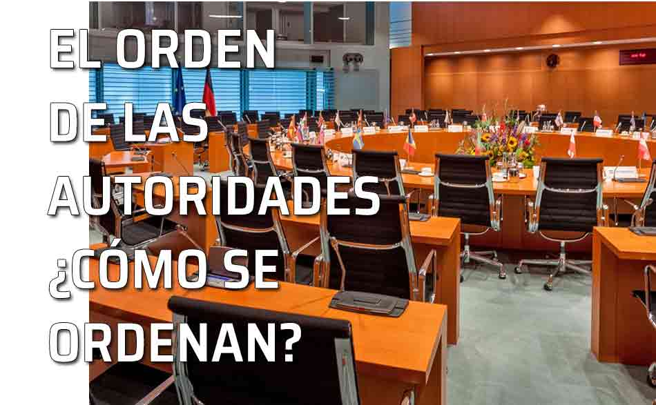 Ordenación presidencia y representación de las autoridades
