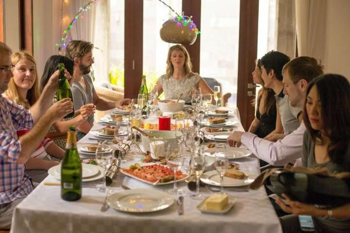 Cena Navidad. Cena familiar de Navidad