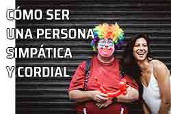 Icono simpatía y cordialidad Cómo ser una persona simpática y cordial. Caer bien a la gente. Mujer y payaso divertidos