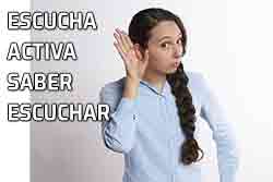 Icono saber escuchar Saber escuchar. La escucha activa. Mujer con la oreja puesta. Escuchar