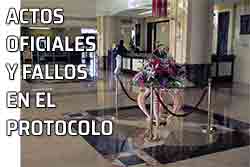 Icono actos oficiales y fallos Los fallos de protocolo en los actos oficiales. Hall de un hotel