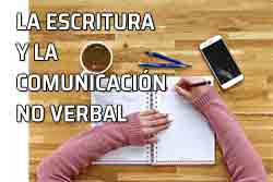 Icono escritura y comunicación Signos de puntuación. Combinación de la escritura y de la comunicación no verbal. Mujer escribe en un cuaderno