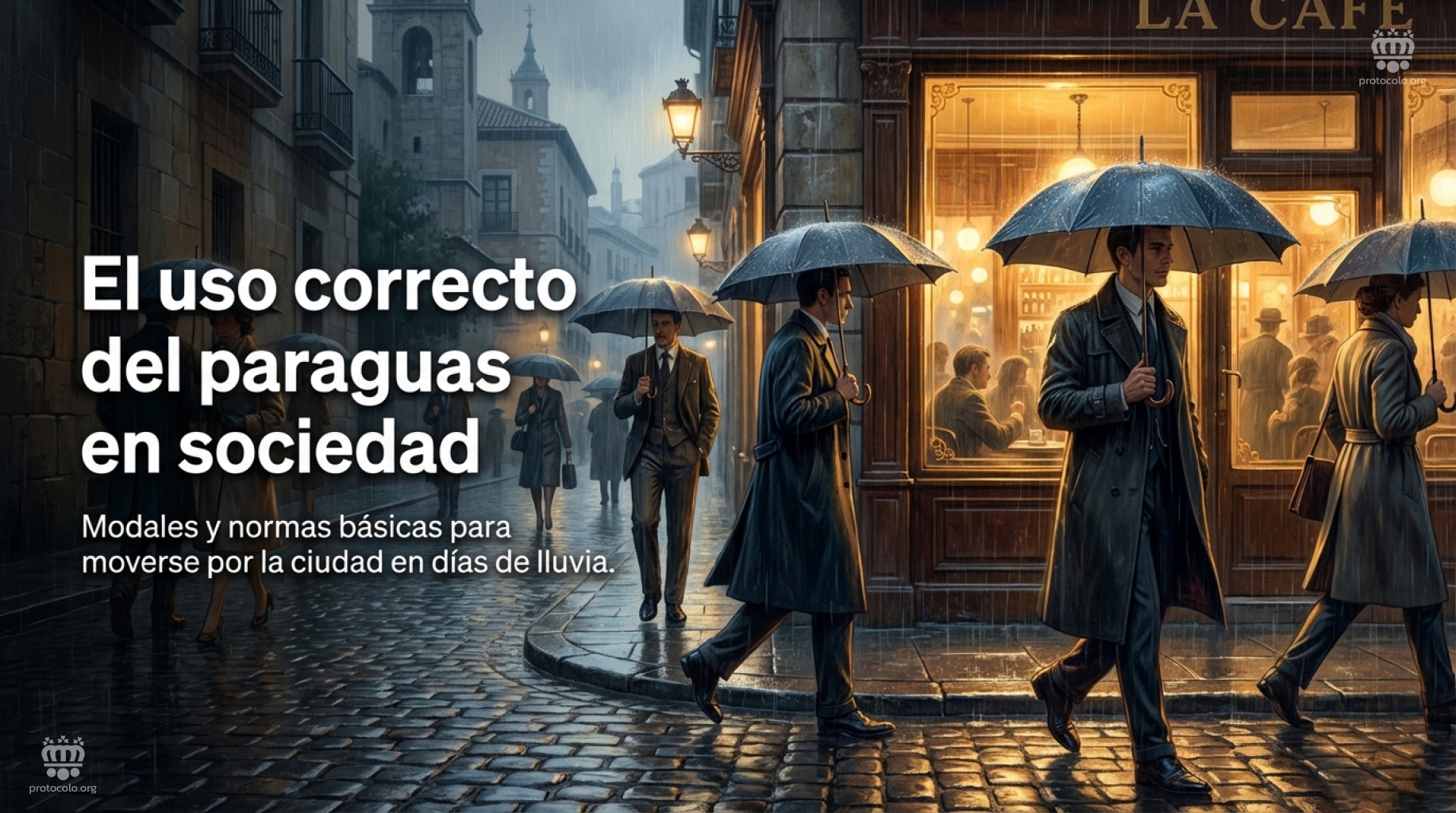 Uso del paraguas en sociedad Reglas de etiqueta para usar el paraguas en sitios públcos