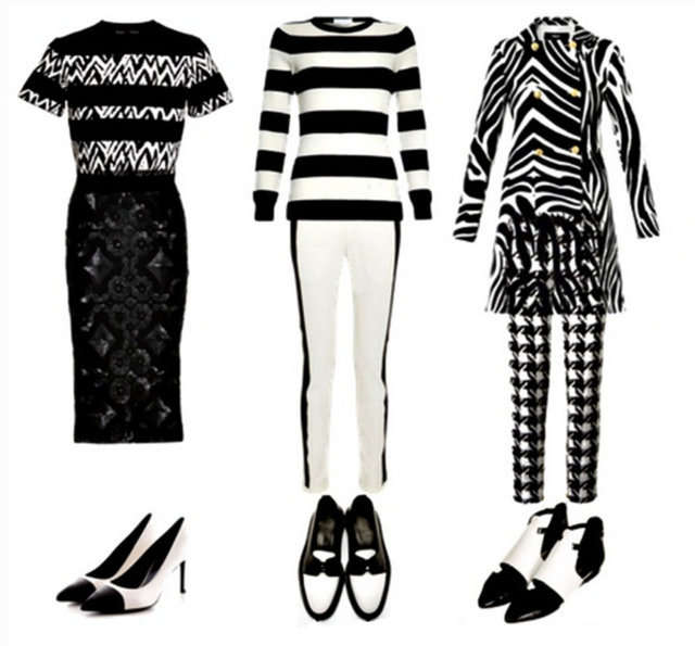 Vestuario MC. Modelos de vestuario monótono acromático.