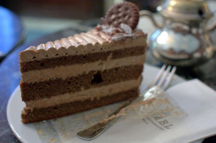 Tarta. Porción tarta de chocolate