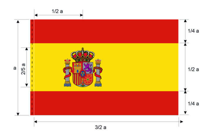 Bandera. Bandera de España con escudo