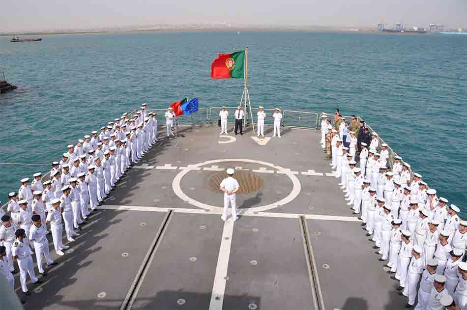 Ceremonia buque. Ceremonia a bordo del buque Álvarez Cabral