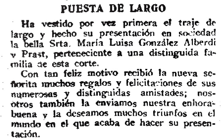 Puesta de largo. Nota prensa - Puesta de largo