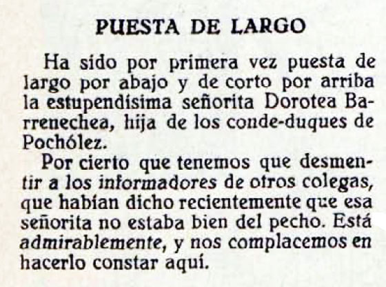 Puesta de largo. Nota prensa - Puesta de largo