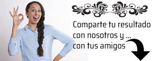 Compartir resultado. Comparte el resultado de tu test con nosotros y con tus amigos
