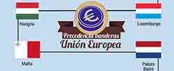 Infografía: banderas de los países miembros de la Unión Europea
