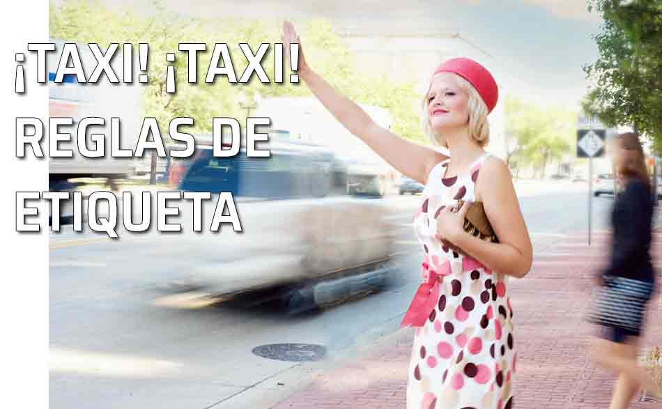 Llamar a un taxi. Mujer llamando un taxi