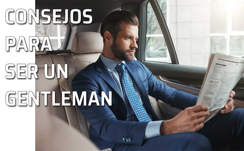 Hombre elegante lee el periódico en su coche