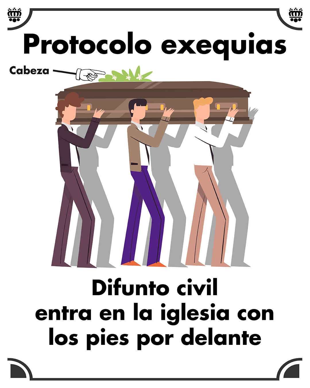 Difunto civil entra en la iglesia con los pies por delante