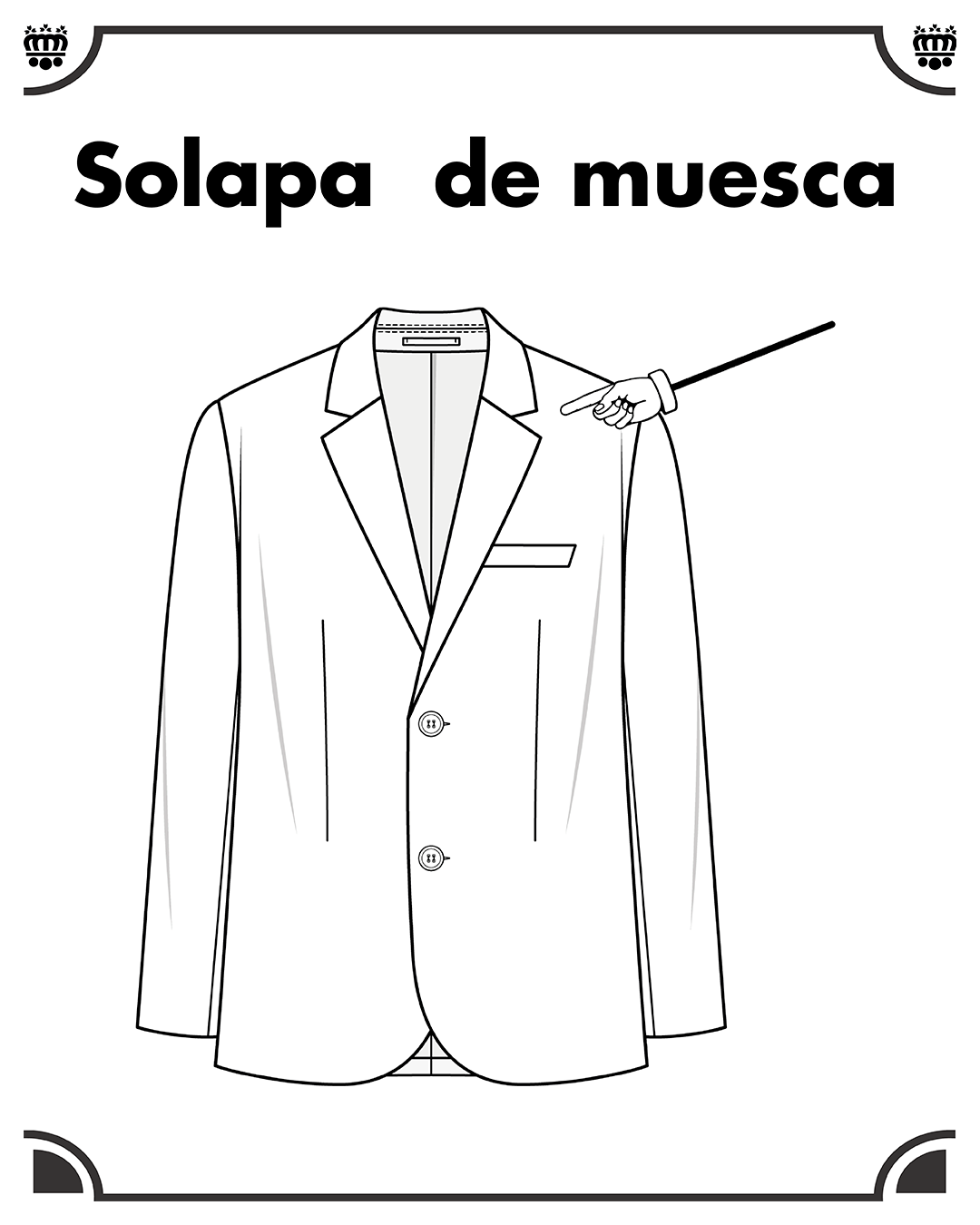 Solapa de muesca. Solapa con muesca, más o menos pronunciada