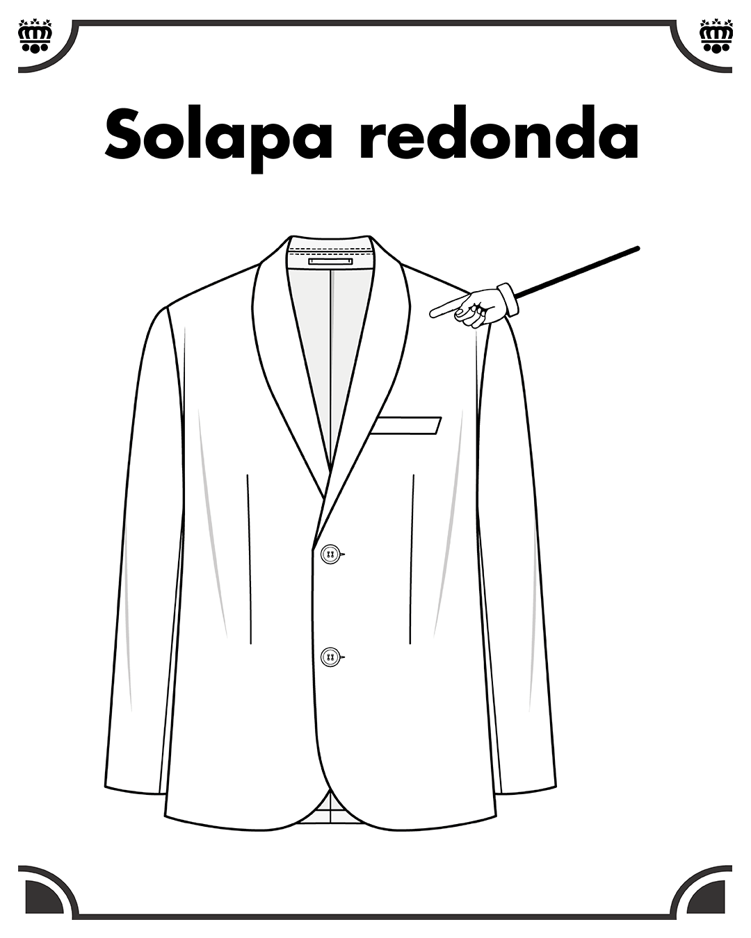 Solapa redonda. Solapa redondeada de principio a fin