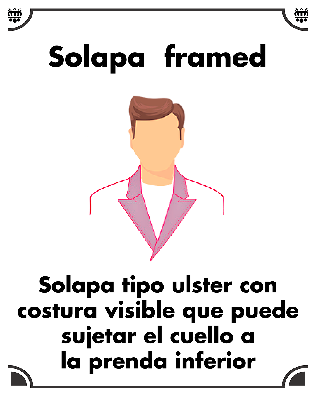 Solapa framed. Solapa similar a la solapa ulster