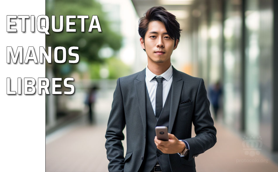 Reglas etiqueta manos libres para una llamada de teléfono. Los teléfonos actuales tienen una función denominada manos libres o altavoz