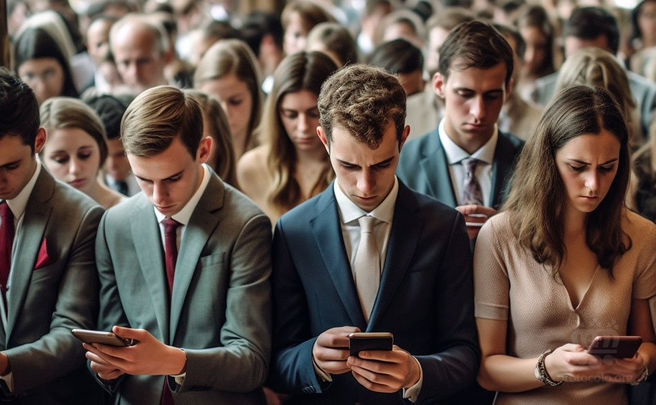 Un invitado de boda bien educado no utilizará su teléfono móvil -celular- durante la ceremonia. Es un gesto muy poco educado pasarse toda la ceremonia consultando el teléfono celular