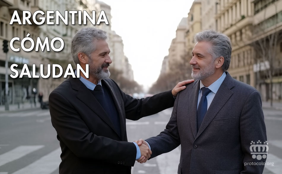 El saludo más cercano en Argentina se puede acompañar de colocar una mano en el hombro de la otra persona. Los argentinos son muy cercanos a la hora de saludar