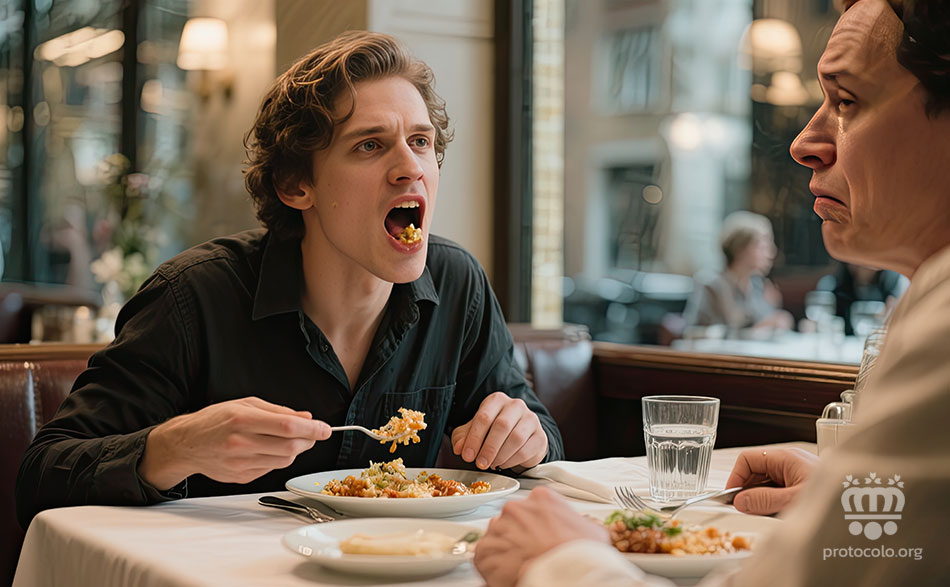 Una boca abierta llena de comida es una de las cosas más desagradables de ver tanto en la mesa como fuera de la mesa. Cuando estemos comiendo algo. a la hora de masticar la boca debe estar cerrada