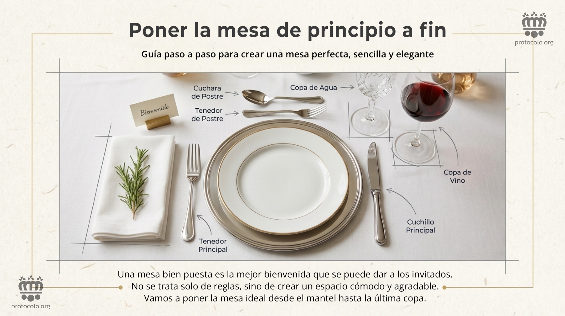Poner la mesa no requiere un conocimiento muy profundo de las reglas de las reglas de etiqueta