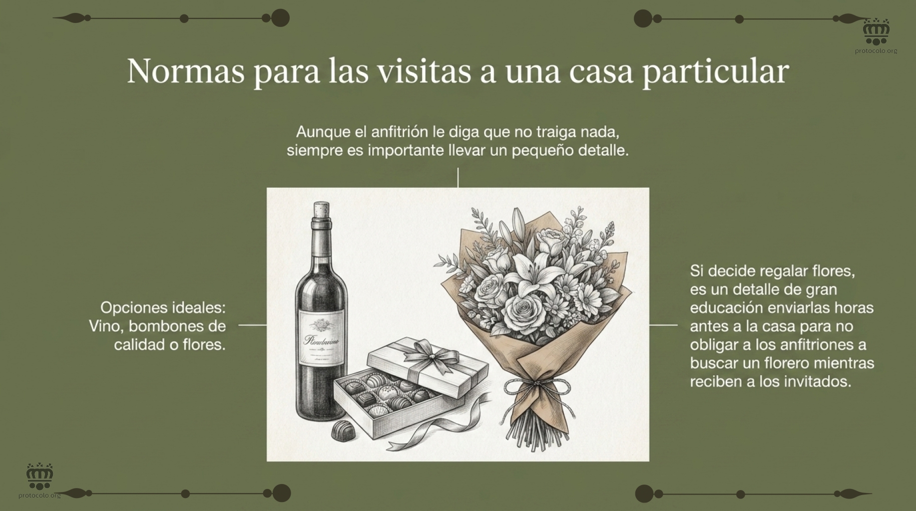 Los regalos tradicionales como flores, vino o bombones son habituales