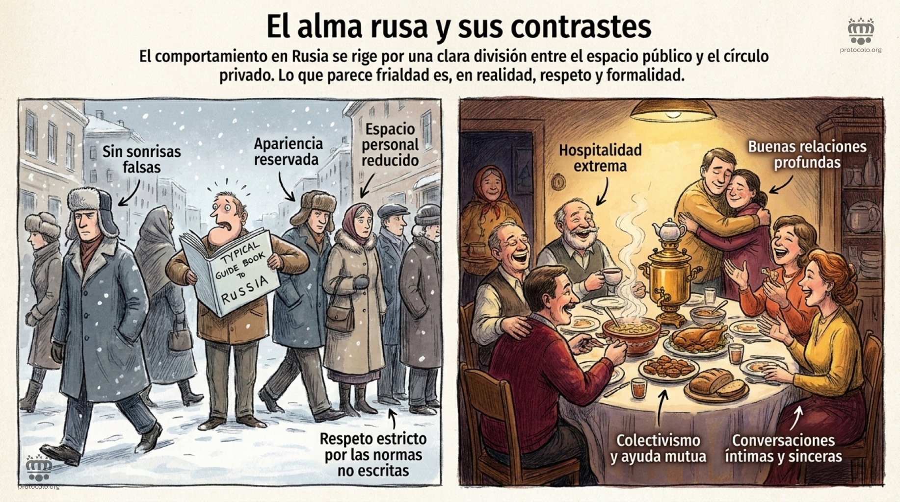 El comportamiento en Rusia tiene una clara división entre lo público y lo privado