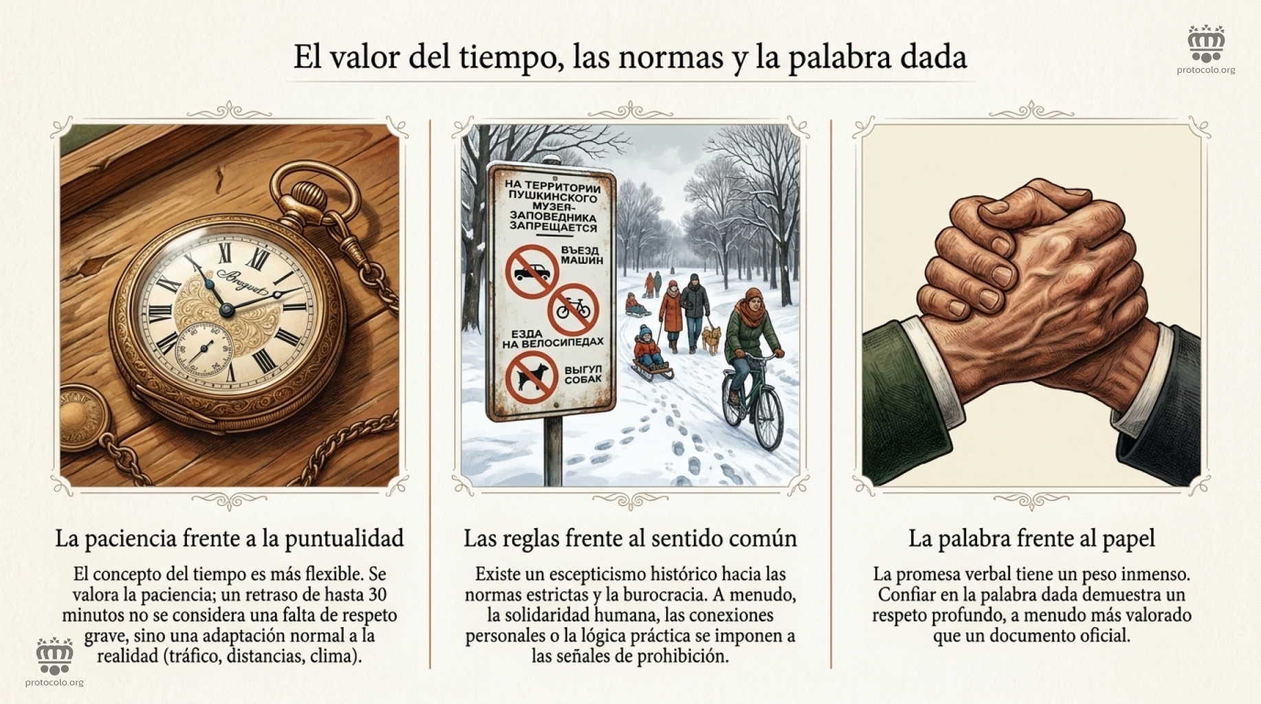 La paciencia frente a la puntualidad y la palabra frente al papel