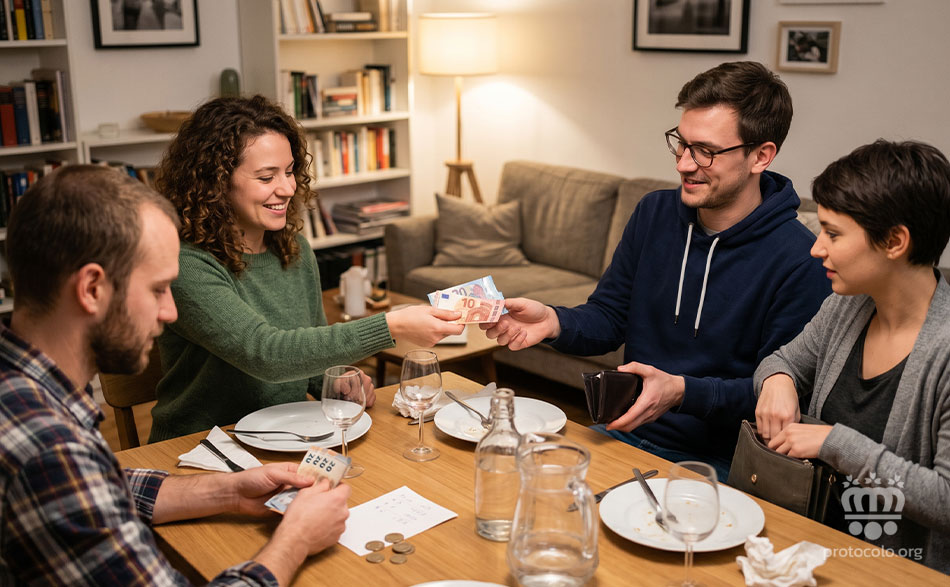 Cuando el anfitrión solicita dinero al terminar una comida entre amigos. ¿Es un acto grosero? ?Es poco educado?