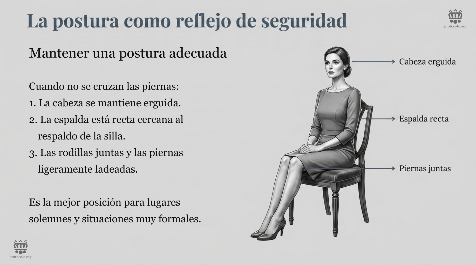 Mantener la postura adecuada al estar sentado