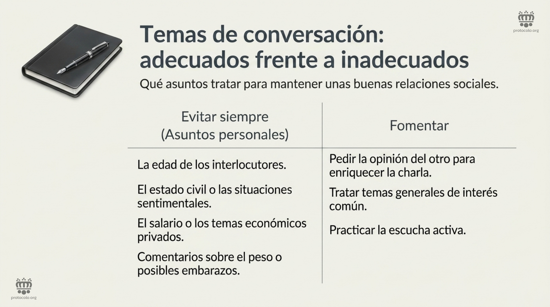 Se puede hablar un poco de todo, dejando a un lado los temas personales y los polémicos