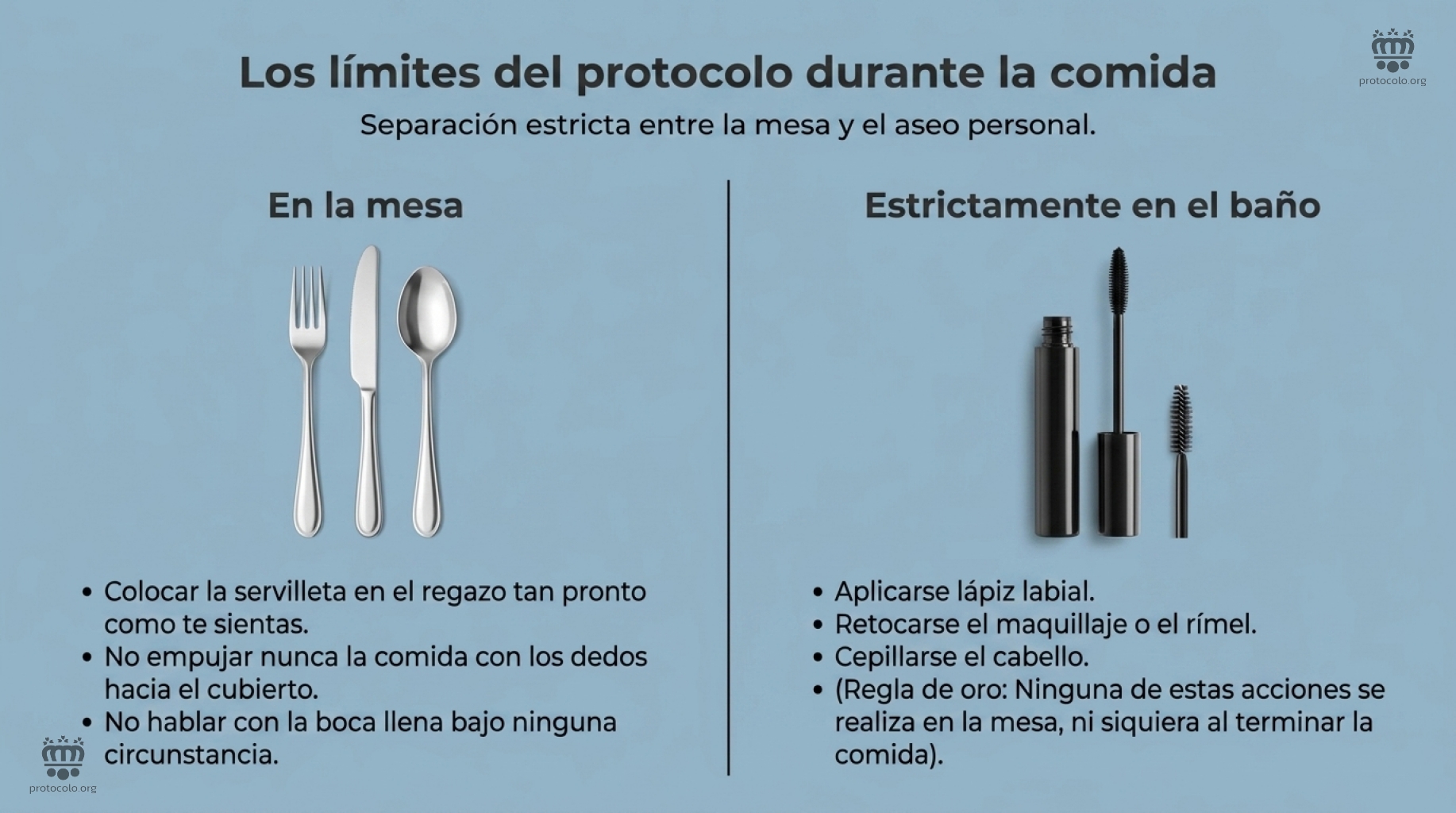 Hay que separar las actividades propias de la mesa a la hora de comer del resto de actividades